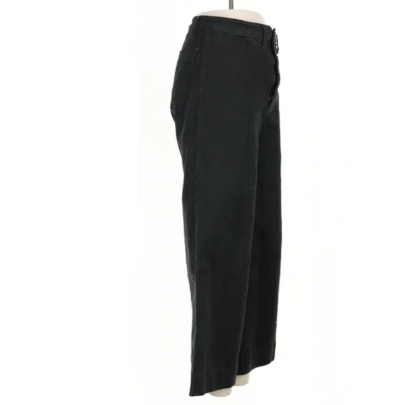 Madewell Emmett Black Wide Leg Crop Pants Size 27 Tall - Picture 5 of 9